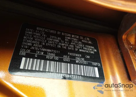 2022 Nissan Rogue Sport S Awd Xtronic Cvt z USA, uszkodzony, nr VIN JN1BJ1AW4NW473311